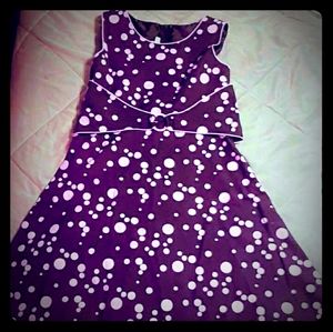 Brown w/ bubblegum pink poca dots dress